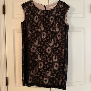 LOFT Black Lace Overlay Dress